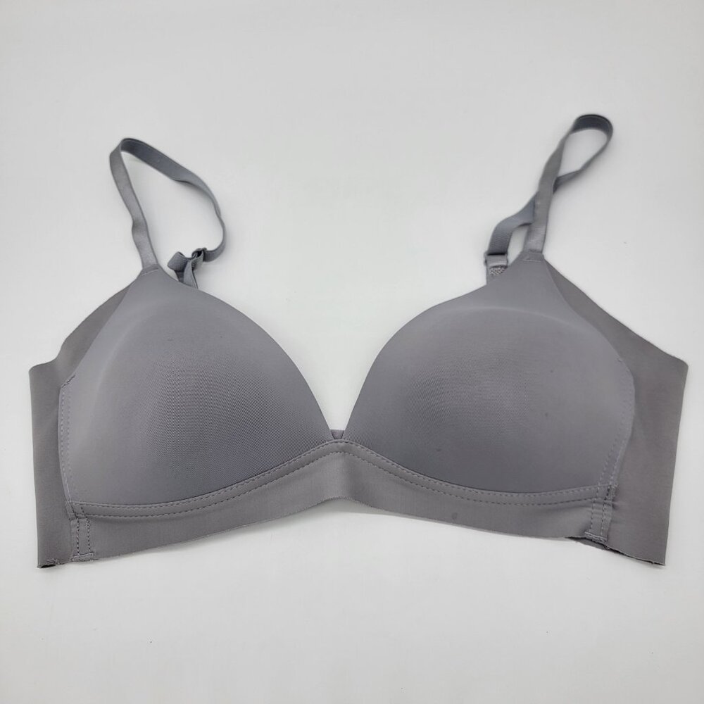 Catherine Malandrino Bra Women Bra 36C Gray‎ Lightly Lined Wireless EUC
